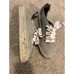 Manebi Grey suede espadrilles sneakers size 10 EUR 41 Lace Made In Spain